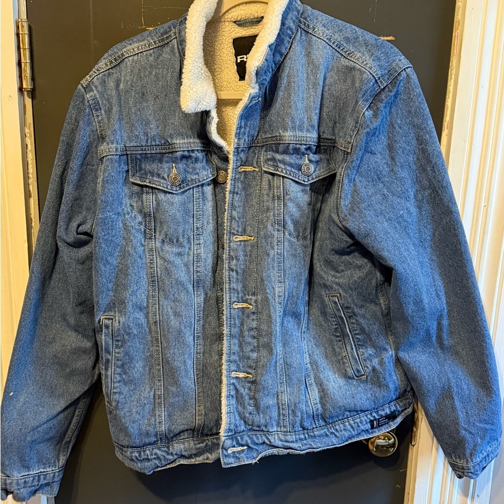 RSQ White Sherpa Lined Jacket